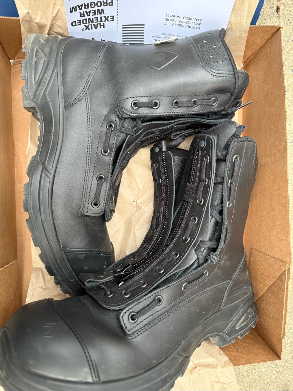 HAIX Work BOOTS Steel Toe Black - Gray-Blue Interior